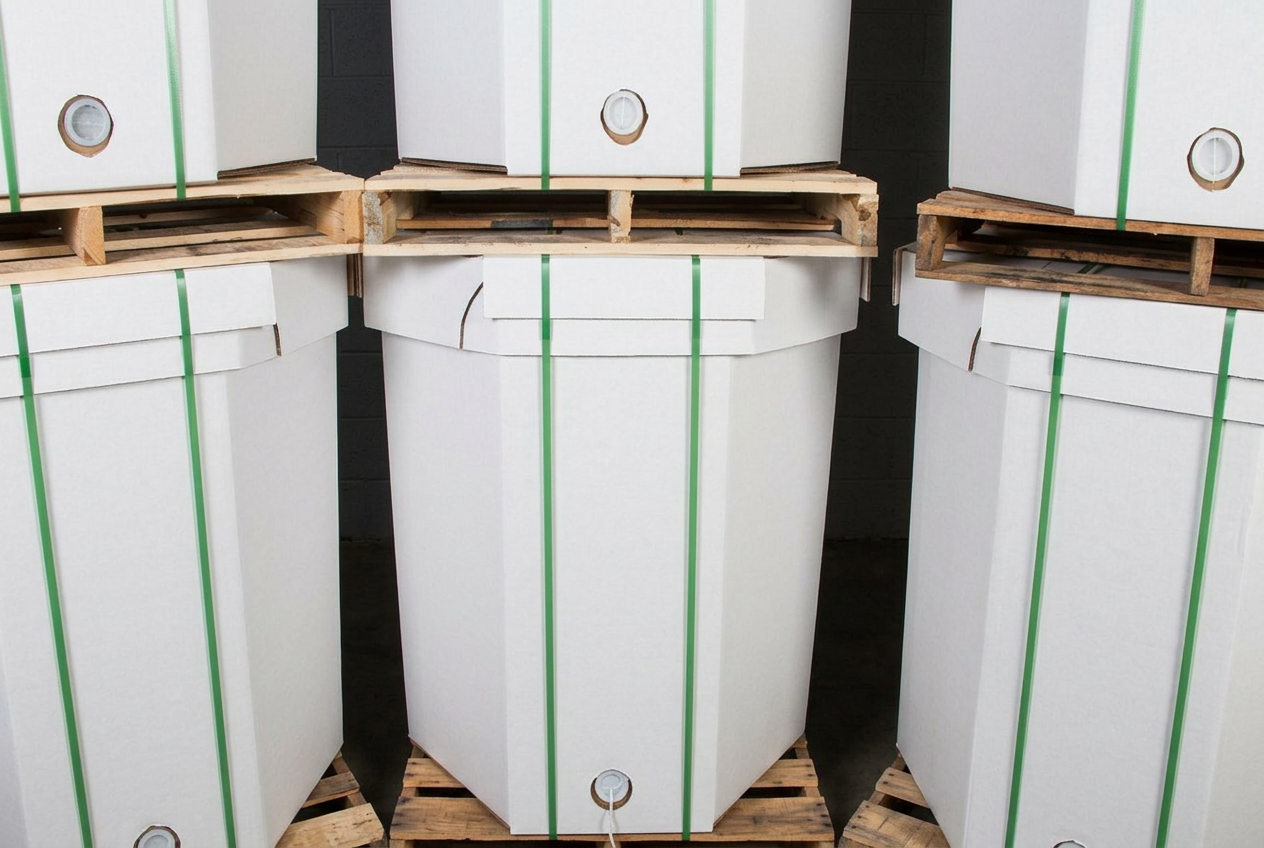 48×40 Cardboard IBC · 275 gallons / 1,040 L · corrugated cardboard